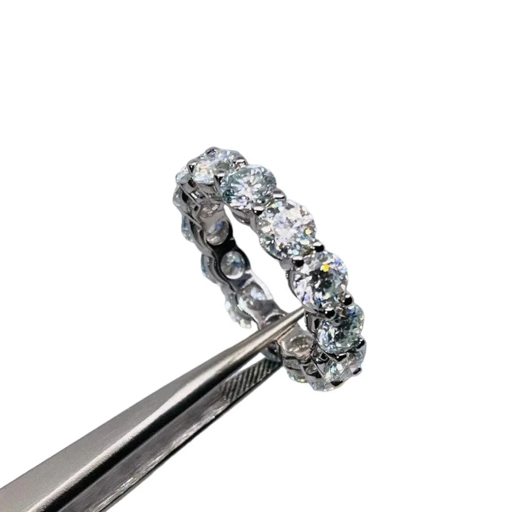 7 Ct Moissanite Diamond Eternity Ring Wedding Anniversary Band 5mm Iced Out - Picture 6 of 12
